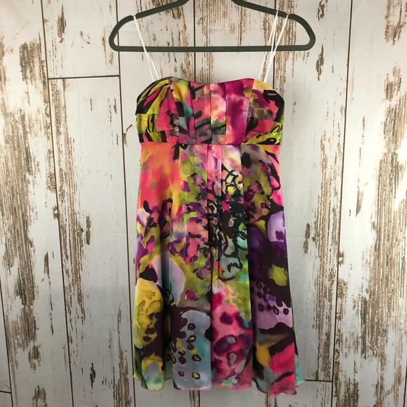 NWT ABS by Allan Schwartz Dress, Size 2. Beautiful bright print - Picture 1 of 5